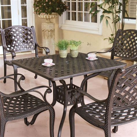 Used patio set - Patio furniture sets made with aluminum, all-weather wicker, teak or resin are also built to withstand outside elements and are easy to care for. Wood patio furniture is a favorite, for its timeless beauty, durability and strength. If you’re looking for something that’s lightweight and low-maintenance, plastic patio furniture may be the way ... 